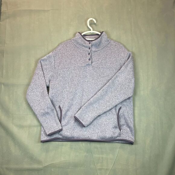 Eddie Bauer Men's XL Gray Snap Mock Neck Warm Cozy Long Sleeve Pullover Casual - Picture 1 of 6